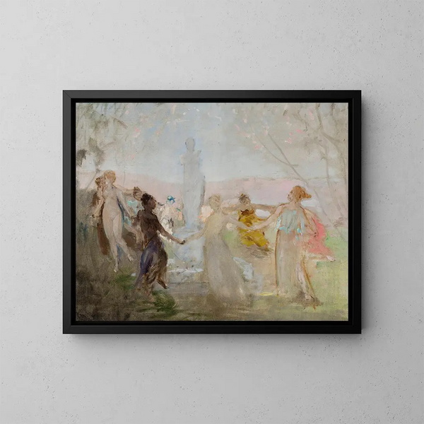 Schizzo per la pittura Processione intorno alla statua di Venere di Milo - Jan Cybis — quadro incorniciato alla parete