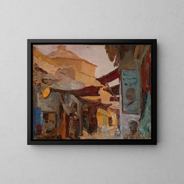 Bazaar di Smirne - Jan Cybis — quadro incorniciato alla parete