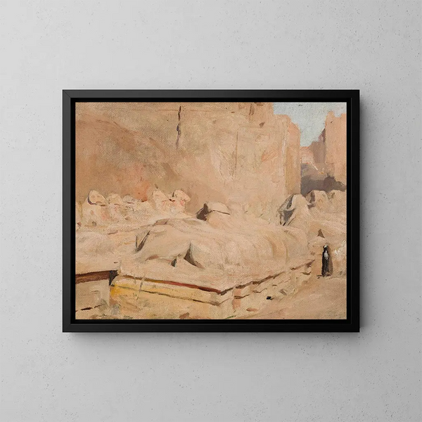 Allée del Sphinx, tempio di Amon-Rê, del viaggio in Egitto - Jan Cybis — quadro incorniciato alla parete
