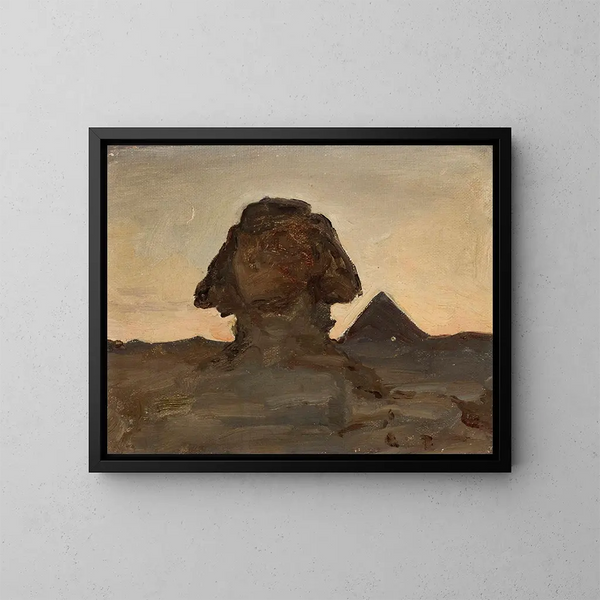 Sphinx al chiaro di luna, del viaggio in Egitto - Jan Cybis — quadro incorniciato alla parete