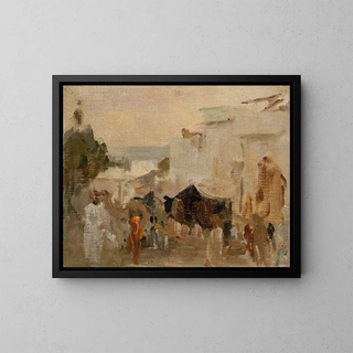 Rue a Udaipur durante il viaggio in India - Jan Cybis — quadro incorniciato alla parete