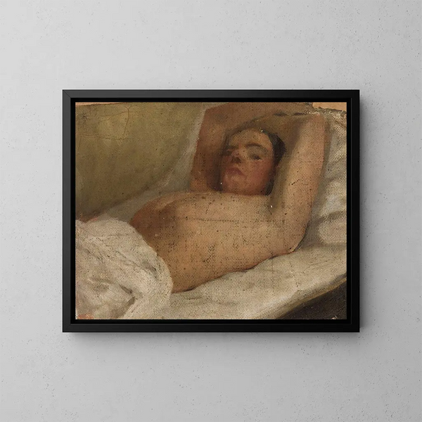 Studio di una donna sdraiata - Jan Cybis — quadro incorniciato alla parete
