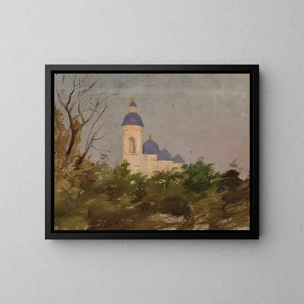 Studio di una chiesa ortodossa - Jan Cybis — quadro incorniciato alla parete
