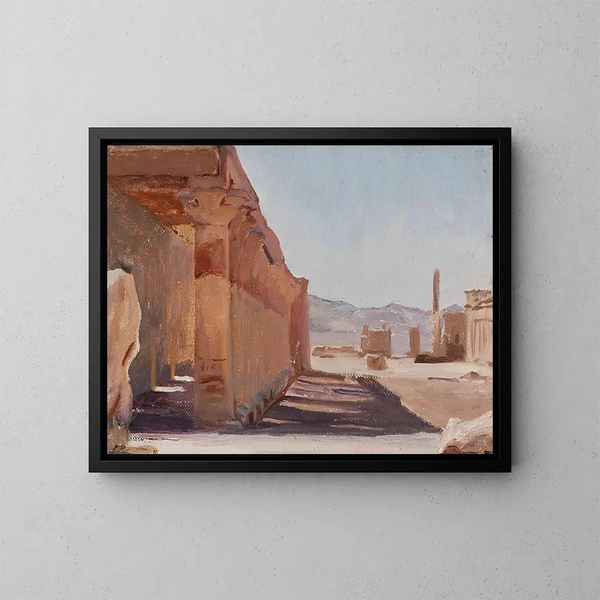 Tempio del viaggio in Egitto - Jan Cybis — quadro incorniciato alla parete