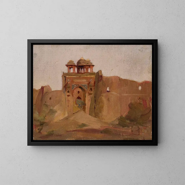 Tempio del viaggio in India - Jan Cybis — quadro incorniciato alla parete