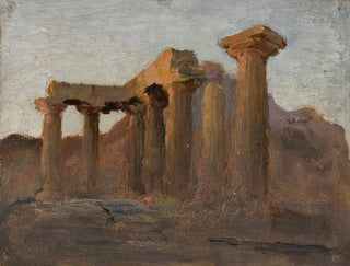 Jan Cigliski - Temple of Apollo in Corinth at sunrise From the journey to Greece.webp