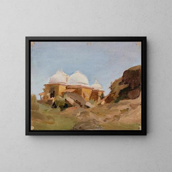 Tempio con cupole bianche - Jan Cybis — quadro incorniciato alla parete