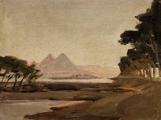 Vista delle piramidi durante il viaggio in Egitto - Jan Cybis — vista dell’opera