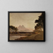 Vista delle piramidi durante il viaggio in Egitto - Jan Cybis — quadro incorniciato alla parete