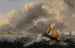 Navi in un mare tempestoso con una costa di dune oltre - Jan Claesz Rietschoof — vista dell’opera