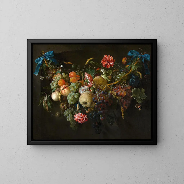 Guirlande di frutta e fiori - Jan Davidsz de Heem — quadro incorniciato alla parete
