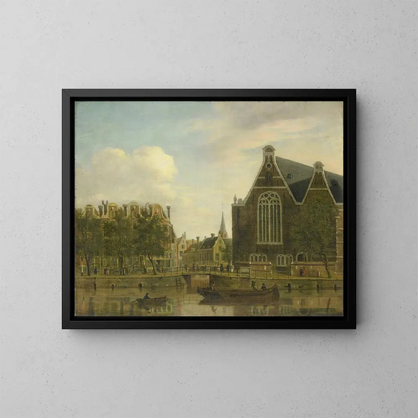 Il cosiddetto Boerenverdriet sullo Spui ad Amsterdam - Jan Ekels il Vecchio — quadro incorniciato alla parete