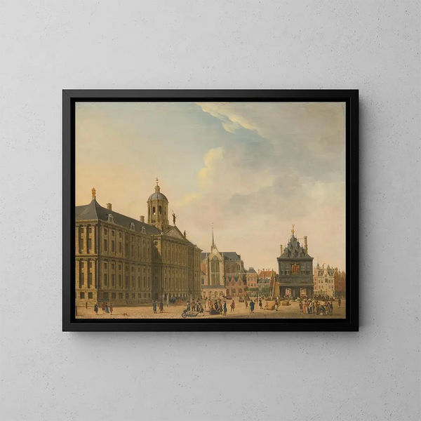 Vista del Dam ad Amsterdam - Jan Ekels l'Ancien — quadro incorniciato alla parete
