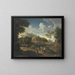 Un vasto paesaggio con il riposo durante la fuga in Egitto - Jan Frans van Bloemen — quadro incorniciato alla parete
