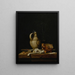 Una natura morta con una brocca in terracotta, un bicchiere di birra, carte da gioco e accessori per fumatori - Jan Fris — quadro incorniciato alla parete