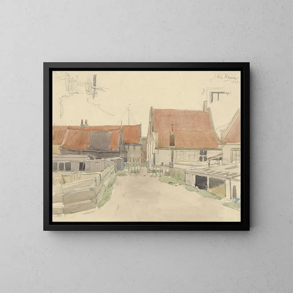 Case nel quartiere di Vinkenbuurt ad Amsterdam - Jan H.L. Hanau — quadro incorniciato alla parete