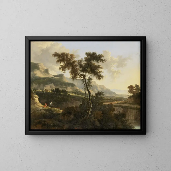 Paesaggio montano - Jan Hackaert — quadro incorniciato alla parete