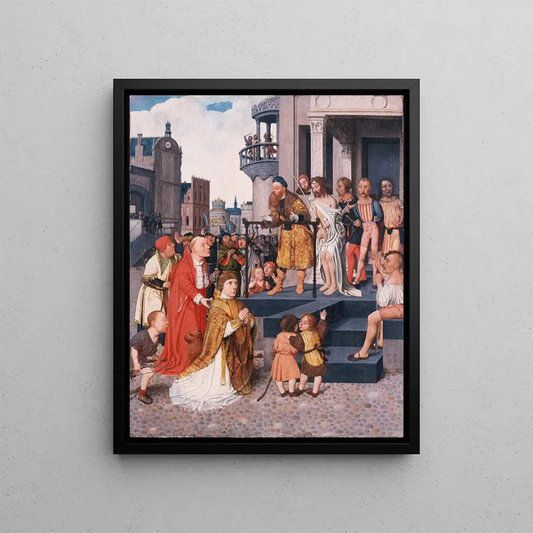 Il Cristo mostrato al popolo - Jan Jansz Mostaert — quadro incorniciato alla parete