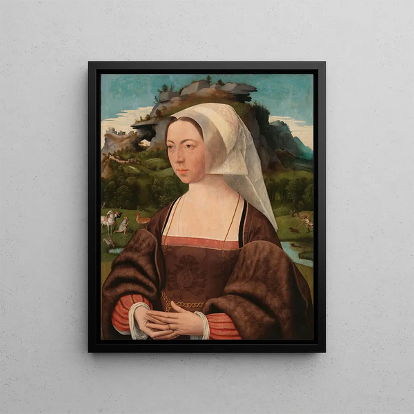 Ritratto di una donna sconosciuta - Jan Jansz Mostaert — quadro incorniciato alla parete
