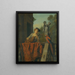 Una figura elegante che suona la chitarra su una balaustra con un ara - Jan Josef Horemans l'Ancien — quadro incorniciato alla parete