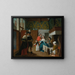 Una donna malata con la sua famiglia e i suoi attendenti in un interno - Jan Josef Horemans il Giovane — quadro incorniciato alla parete