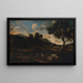 Paesaggio con una battaglia tra due montoni - Jan Miel — quadro incorniciato alla parete