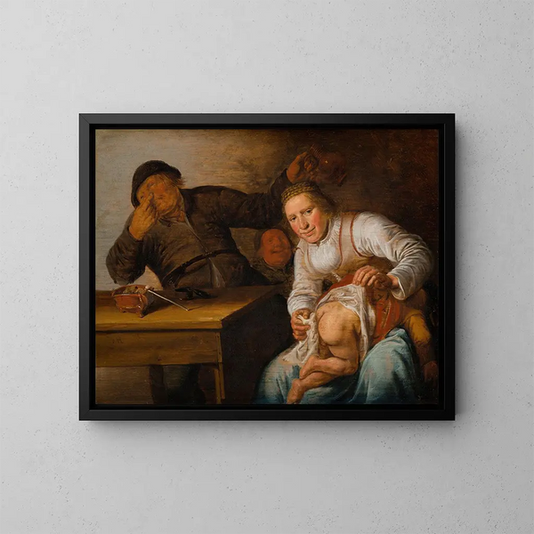 I Cinque Sensi: L'Odorato - Jan Miense Molenaer — quadro incorniciato alla parete