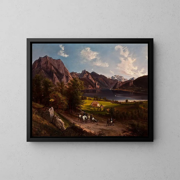 Paesaggio tirolese o bavarese - Jan Nepomucen Głowacki — quadro incorniciato alla parete