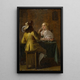 Jan Olis - Officer and Girl Drinking Wine.webp