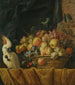 Una natura morta di fichi, uva, mele e altri frutti su un tavolo con un pappagallo - Jan Pauwel Gillemans il Giovane — vista dell’opera