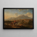 Paesaggio meridionale della sera con pastori a un guado - Jan Peeter Verdussen — quadro incorniciato alla parete