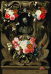 Guirlande di fiori che circonda un cartiglio con un busto di Cristo - Jan Philips van Thielen — vista dell’opera