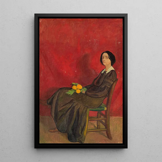 Jan Rembowski - Portrait of a woman with flowers.webp