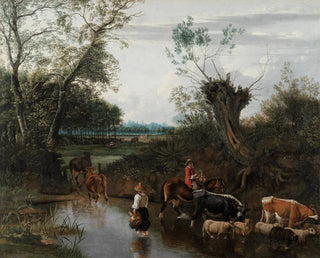 Jan Siberechts - Peasants Crossing a Stream.webp
