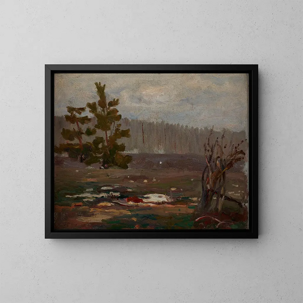 Giorno di primavera grigia - Jan Stanisławski — quadro incorniciato alla parete