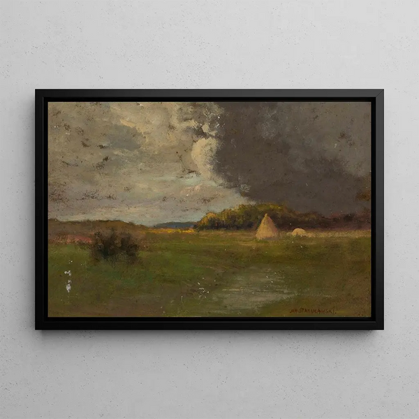 Jan Stanislawski - Landscape with a haystack.webp