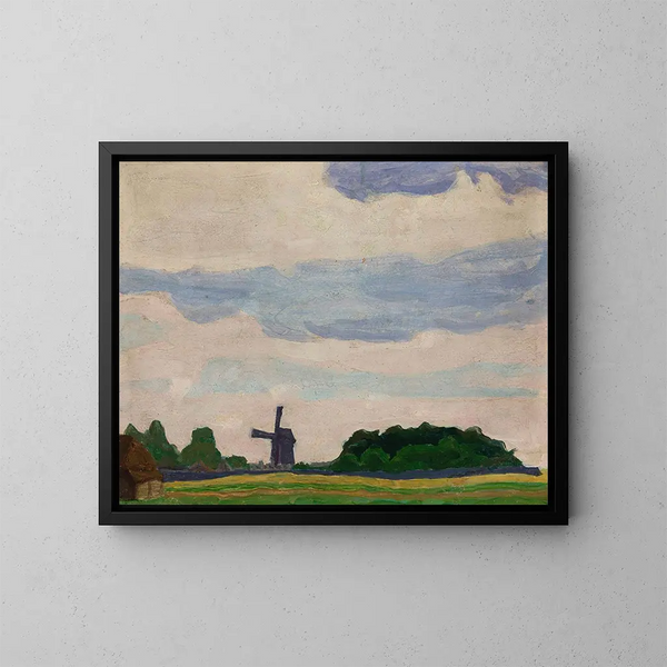 Paesaggio con un mulino a vento - Jan Stanisławski — quadro incorniciato alla parete
