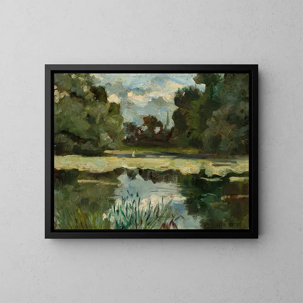 Paesaggio di parco con stagno - Jan Stanisławski — quadro incorniciato alla parete