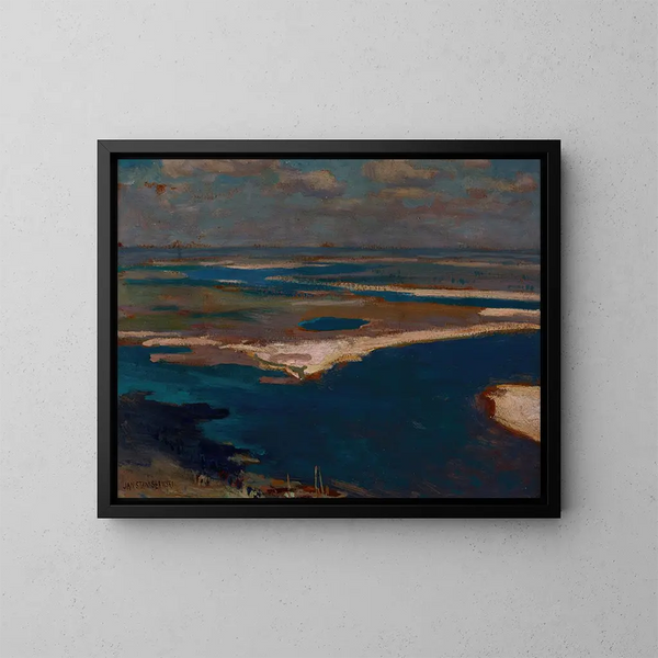 La rivière Dniepr en bleu - Jan Stanisławski — quadro incorniciato alla parete