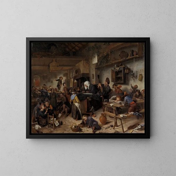 Una scuola per ragazzi e ragazze - Jan Steen — quadro incorniciato alla parete