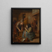 Un interno di una taverna con una donna che fuma la pipa e un uomo che taglia il tabacco - Jan Steen — quadro incorniciato alla parete