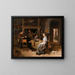 Una compagnia elegante in un interno con figure che giocano a carte a un tavolo - Jan Steen — quadro incorniciato alla parete