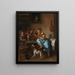 I bambini imparano a un gatto a ballare, una lezione nota come « lezione di danza » - Jan Steen — quadro incorniciato alla parete