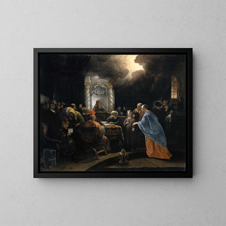 Il Cristo tra i dottori - Jan Steen — quadro incorniciato alla parete