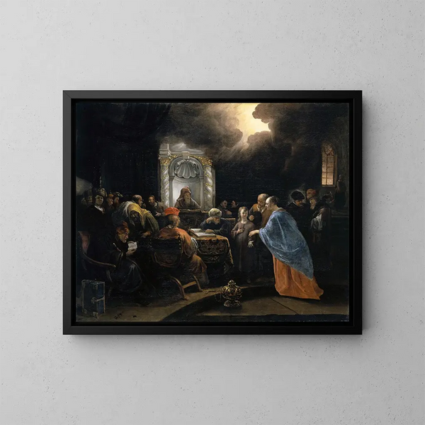Il Cristo tra i dottori - Jan Steen — quadro incorniciato alla parete