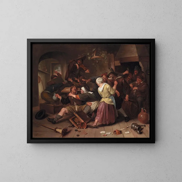 Giocatori in lite - Jan Steen — quadro incorniciato alla parete