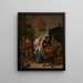 Interno con una donna che nutre un pappagallo noto come La gabbia dei pappagalli - Jan Steen — quadro incorniciato alla parete