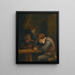 Contadini che bevono e tagliano il tabacco in una locanda - Jan Steen — quadro incorniciato alla parete