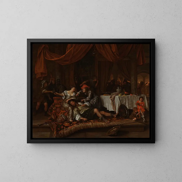 Samson e Dalila - Jan Steen — quadro incorniciato alla parete