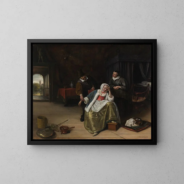 La giovane innamorata - Jan Steen — quadro incorniciato alla parete
